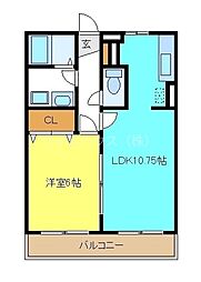 グランシャリオ1 1LDKの間取図画像