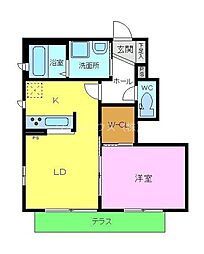 リバーシャトーなかもず 1LDKの間取図画像