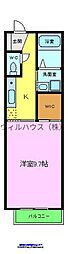 カーサコンフォール 1Kの間取図画像