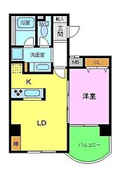 ジェルメ河善 8階1LDKの間取り