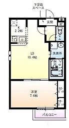 フジパレス堺諏訪森1番館 3階1LDKの間取り