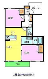 シャーメゾンヒルズ 1階2LDKの間取り