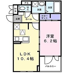 アネラ 1階1LDKの間取り
