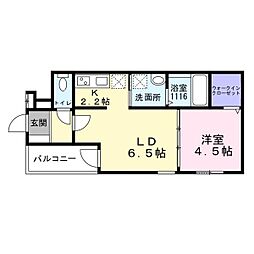 フジパレス西取石1番館 1階1Kの間取り