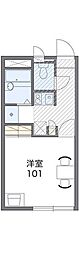 レオパレス香ヶ丘 2階1Kの間取り