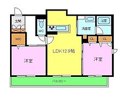 シャーメゾン　サカイパークス1 2階2LDKの間取り