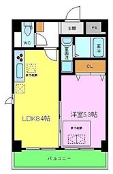 トリニティ・コート新金岡 3階1LDKの間取り