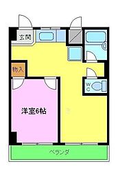 グレイスマンション 2階1LDKの間取り