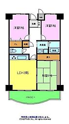 プレスト・コート弐番館 8階3LDKの間取り