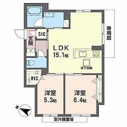 フクジュエール 2階2LDKの間取り