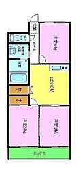 アーネットスタシオン大阪狭山 3階3LDKの間取り