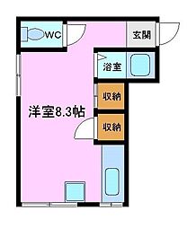 ブリリア宝 1Kの間取図画像