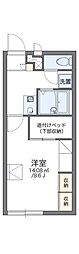 レオパレスブルームフセオ 1Kの間取図画像