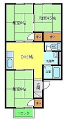 シャトードイワネＯ号館 1階3DKの間取り