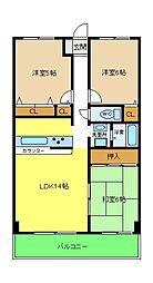 YFヒルズ宮山 3LDKの間取図画像