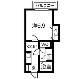YTSハイツ若松町PART1 1Kの間取図画像