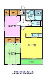メゾンディジェームA棟 2LDKの間取図画像