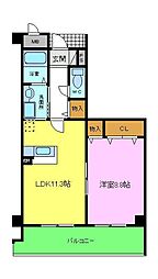 エトワール観音寺 1LDKの間取図画像