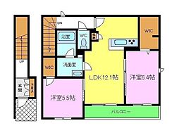 シャーメゾンテルマ 2LDKの間取図画像