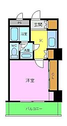 エスポワール鶴山台 1Kの間取図画像