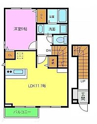 コンフォートB 1LDKの間取図画像