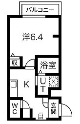 エヌエムスワサントヌフサウス 1Kの間取図画像
