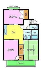 ハイツジュピターB棟 3DKの間取図画像