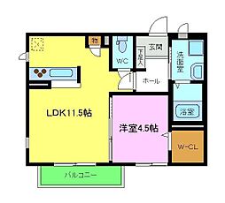 シーズンハイツ 1LDKの間取図画像