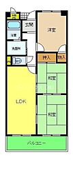 ドミール仲谷向陽台1号館 3LDKの間取図画像