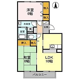 フレンドコーポB 2LDKの間取図画像