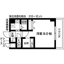 サワー・ドゥ白鷺 1Kの間取図画像