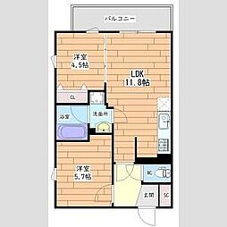 プレステージ14番館 2LDKの間取図画像