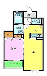 メゾンドココア 1LDKの間取図画像