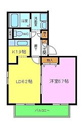 メゾン南陵 1LDKの間取図画像