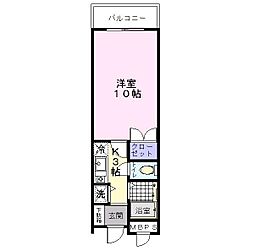 シティオ南花田 1Kの間取図画像