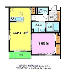 アマランサス 1LDKの間取図画像