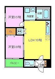 ImaisonRhodon 2LDKの間取図画像