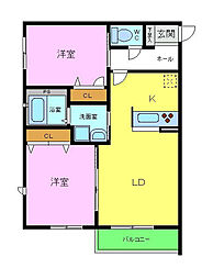 メゾンエイト 1SLDKの間取図画像