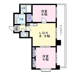 ナニワヒルズ 2LDKの間取図画像
