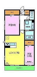 Kステイブル 2LDKの間取図画像