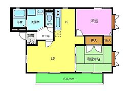 フラッツ諏訪森 2LDKの間取図画像