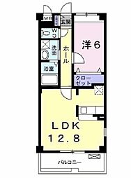 サニーキャンプ東雲2 1LDKの間取図画像