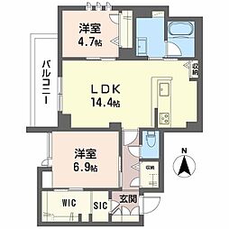 堺市北区北花田町4丁マンション 2LDKの間取図画像