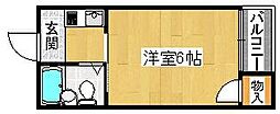 プレアール材木町 ワンルームの間取図画像