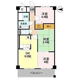 ベルファーレヤブウチ 3DKの間取図画像