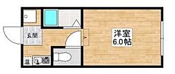 ハイツKAMI 1Kの間取図画像
