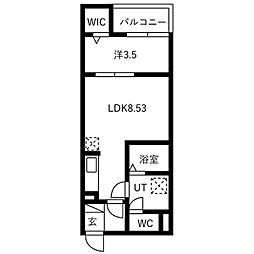 Fstyle一津屋1号館 1LDKの間取図画像