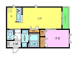 メゾンエイト 1LDKの間取図画像