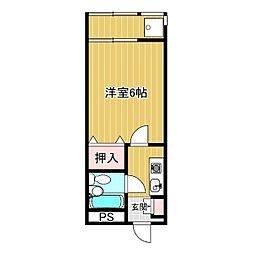 シティハイツ鳳西町 1Kの間取図画像