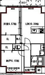 堺市北区新金岡町1丁マンション 2LDKの間取図画像